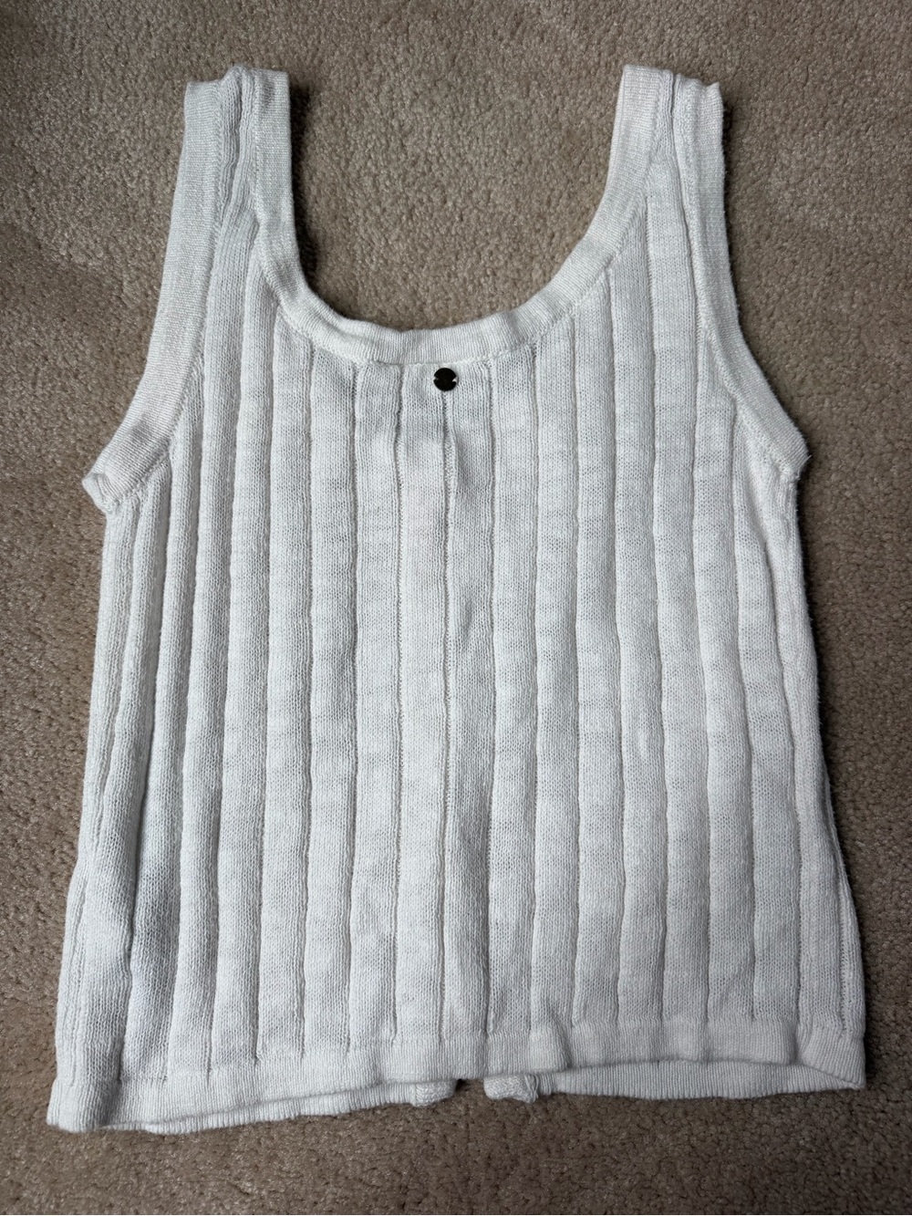 Roxy Cream Ribbed Button-Front Camisole - Picture 3 of 3